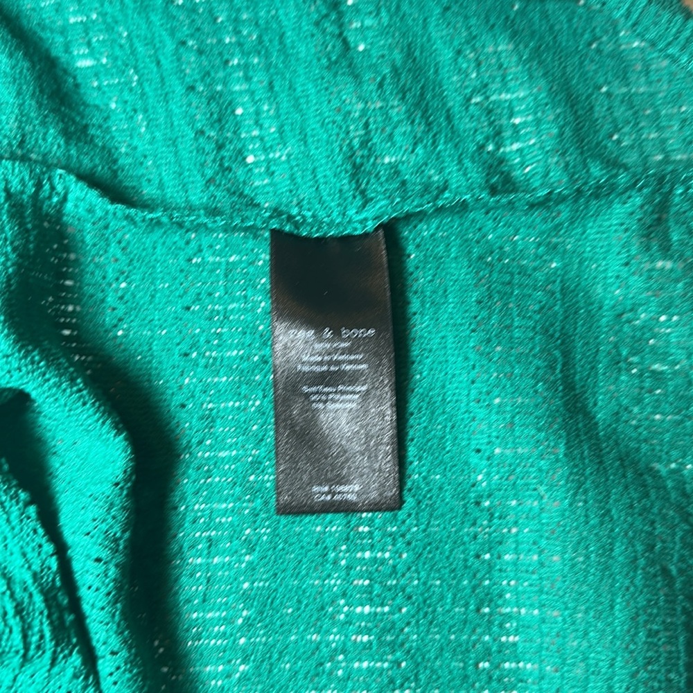 Rag & Bone Julia Textured Scoop Neck T-Shirt size medium color green - Picture 7 of 8
